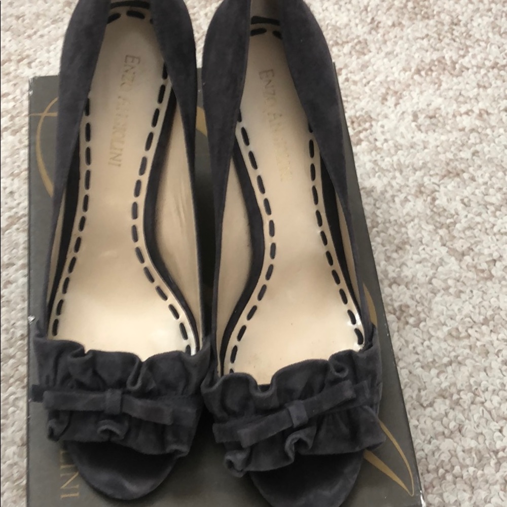 Size 6.5 heels suede dark gray Enzo angiolini